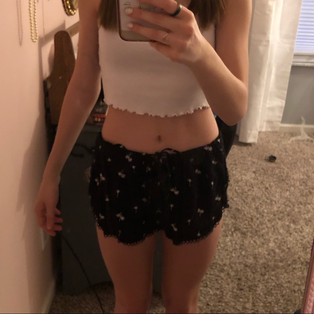 Black Shorts with Palm Trees